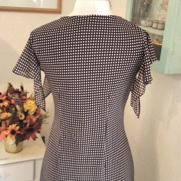 MSK Brown and White Dotted Dress - Picture 6 of 9